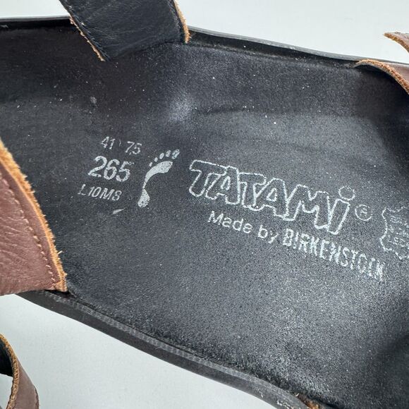 Tatami Birkenstock Leather Sandals Womens Strappy Brown Buckles Sz 41 / 10 - Picture 4 of 5